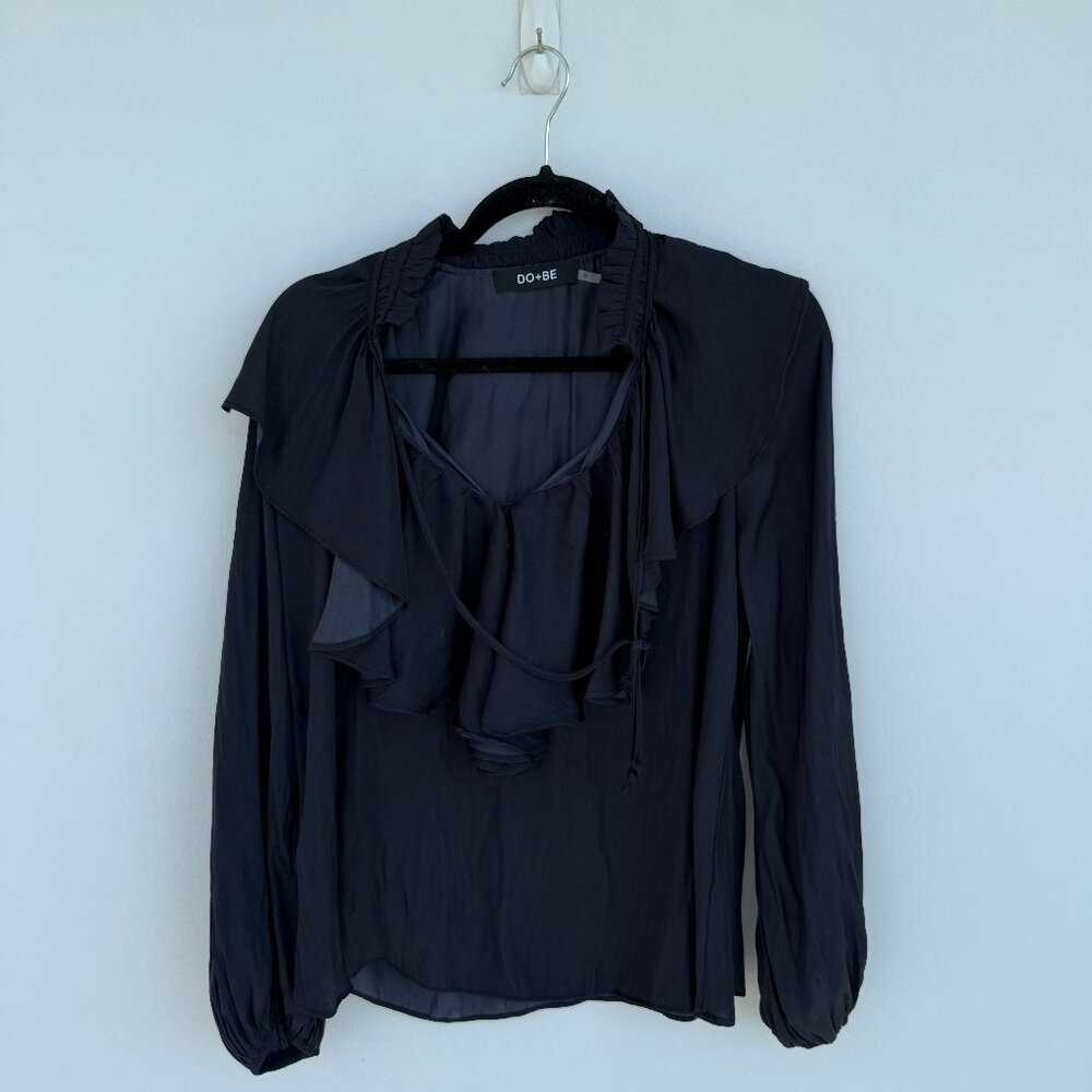 Black ruffled blouse - image 1